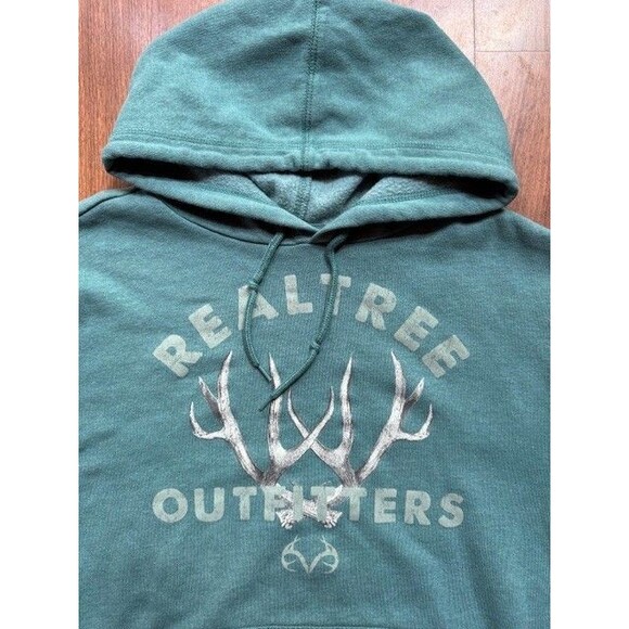 Realtree Outfitters Turquoise Hoodie MED Pullover Teal Blue EUC Hunting - Picture 3 of 10